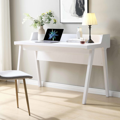 Bureau d'écriture pour bureau à domicile avec entrée d'alimentation mise à la terre et prise blanche pour espace de travail et