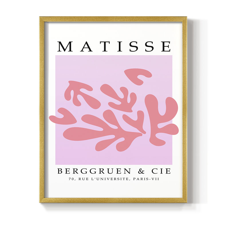 Matisse CECXLII, reproduction encadrée - bois massif, H 10 po x l 8 po, Or