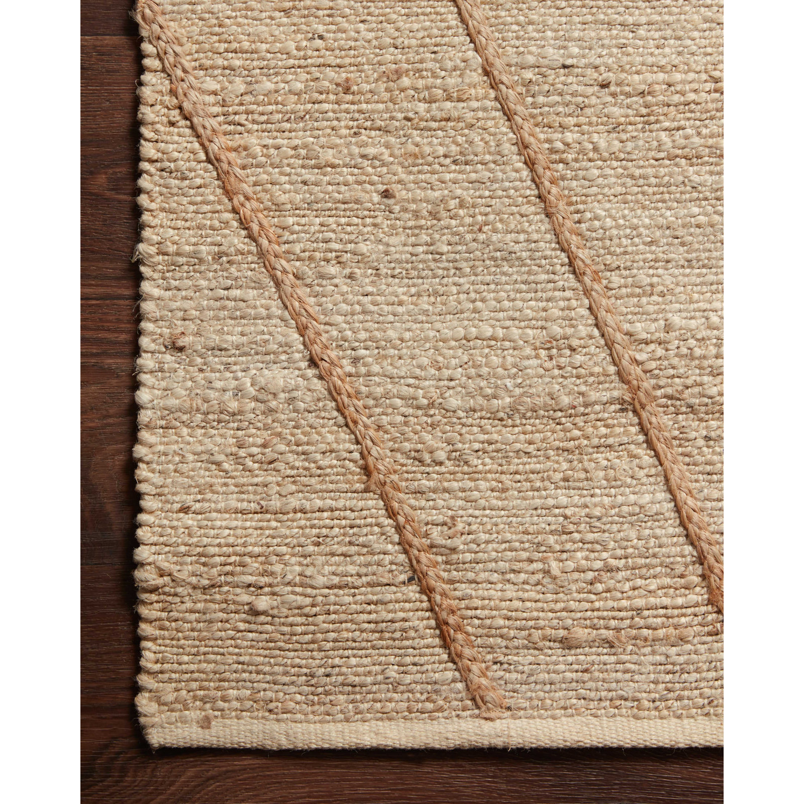 Albemarie Ivory Natural Hand-Woven Jute Rug, Rectangle 2'3" x 3'9"