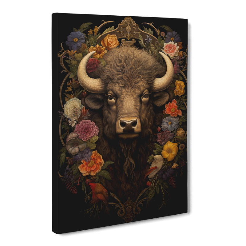 Bison Baroque Art - No Frame Print, 50cm H x 35cm W x 3cm D