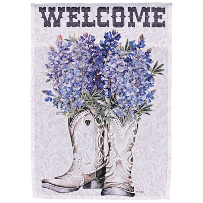 Drapeau de jardin Welcome Bluebonnet