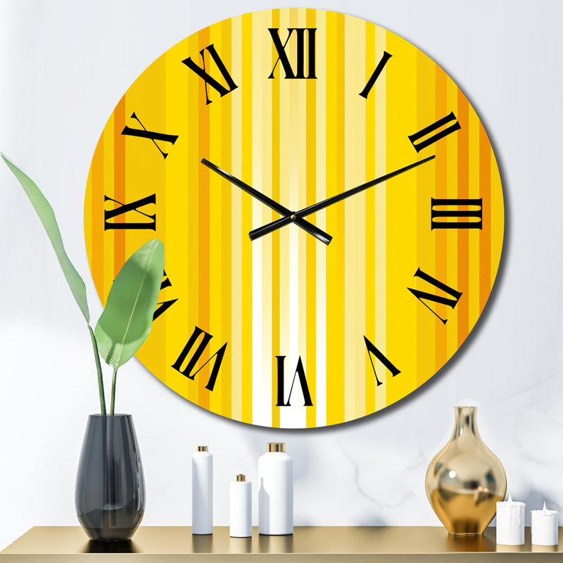 Horloge murale en métal jaune, Petit