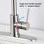 Robinet de cuisine rétractable en acier inoxydable avec pulvérisateur en nickel brossé-119337279