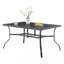 Table de salle à manger d'extérieur pour 6, plateau en lattes d'acier thermolaqué avec trou de parasol 2,16 po