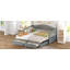 Lit de jour en bois simple avec lit gigogne simple, lit de jour extensible avec deux tiroirs de rangement-1580117748