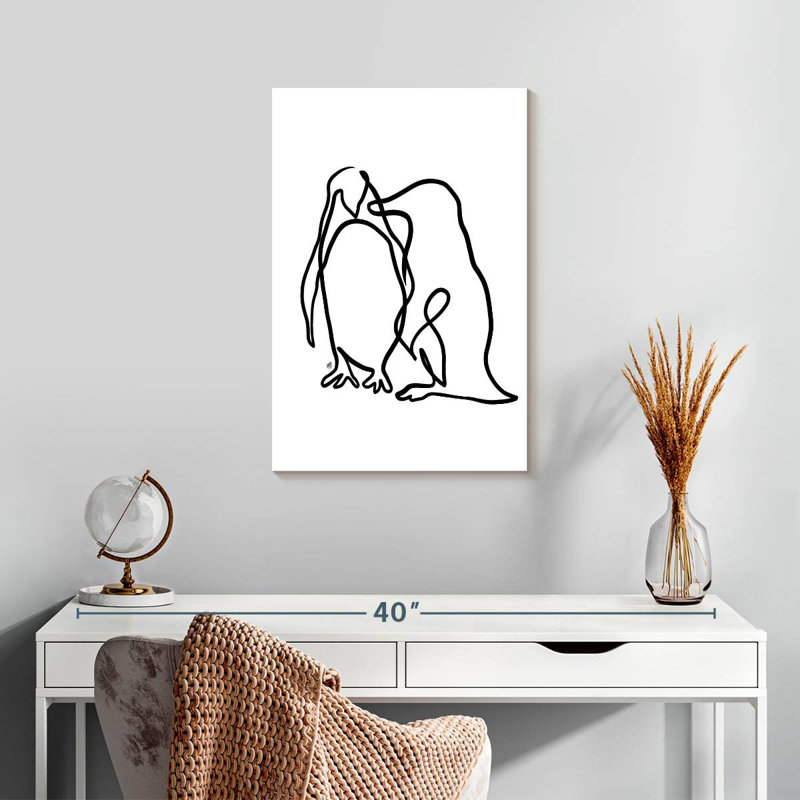 Les Pingouins, H 24 po x l 16 po