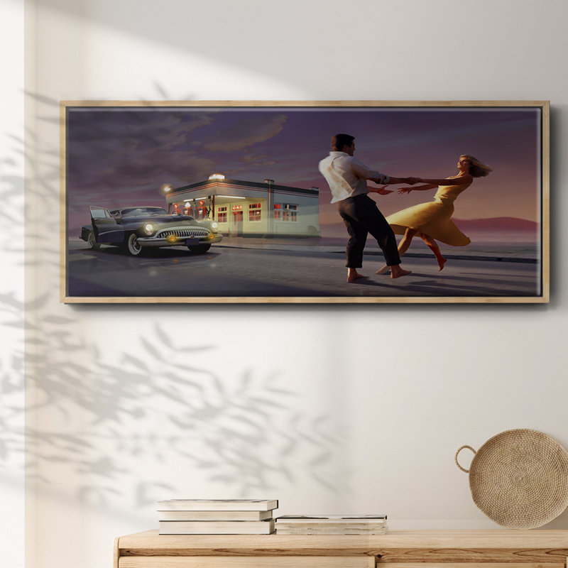Night Dance- Framed Canvas, 8" H x 20" W