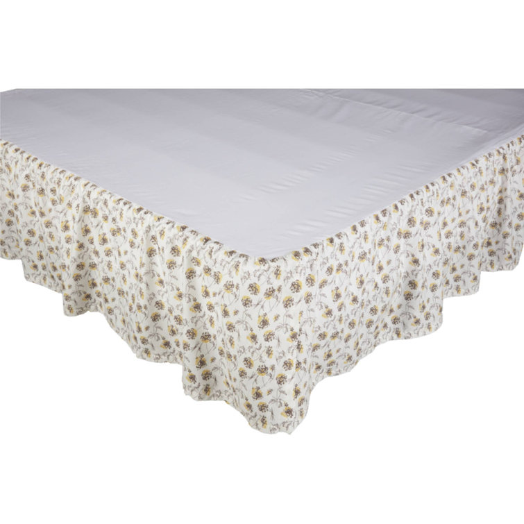 Tbest volant de lit élastique Jupe de lit en polyester élastique Volant
