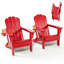 Ensemble de 2 chaises Adirondack pliables en polyéthylène haute densité pour l'extérieur avec porte-gobelets-1803149819