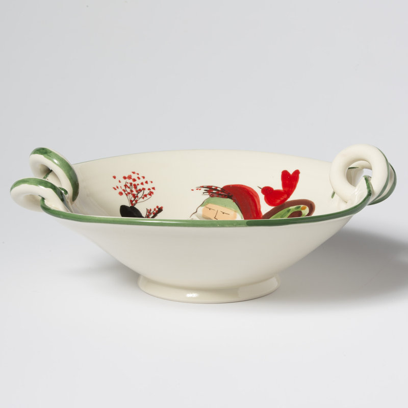 Old St. Nick Earthenware Serving Bowl