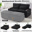 Loveseat Sofa With Four USB Ports And Two Cup Holders, Sectional Convertible Sofa With Storage Space And Two Movable Ottomans-1907080606
