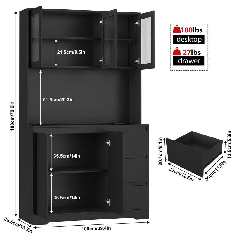 Storage Bookcase With 3 Drawers
