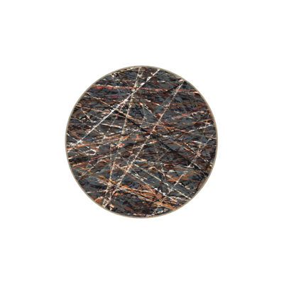 Black Striped Siesta Patterned Woven Base And Washable Carpet