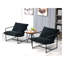 Chaise d'appoint moderne en velours avec structure en métal, fauteuil rembourré noir pour le salon ou la chambre à coucher