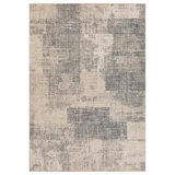 Nemahan Transitional Abstract Durable Performance Beige/Gray-Blue Area Rug