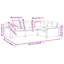  Canapé modulaire en velours gris foncé (100% polyester), mousse, métal