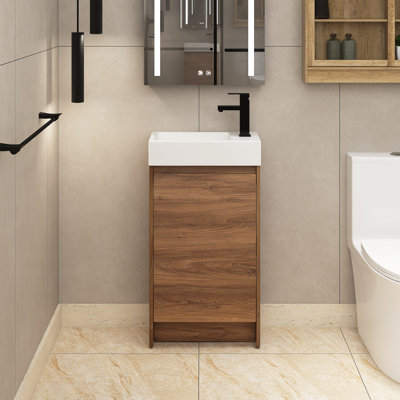 Eban 18.11 " W Freestanding Standard Free Standing Single Double Cloakroom Vanity Bathroom Vanity With Ceramic Top