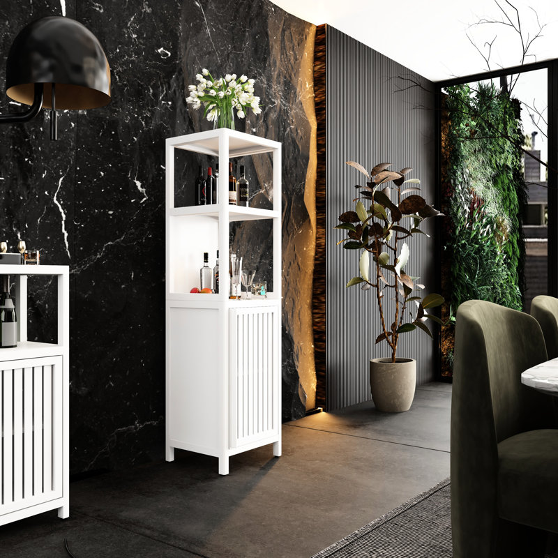 Armoire multifonctionnelle pour la salle de bain et le salon - Blanc, option de rangement généreuse et spacieuse