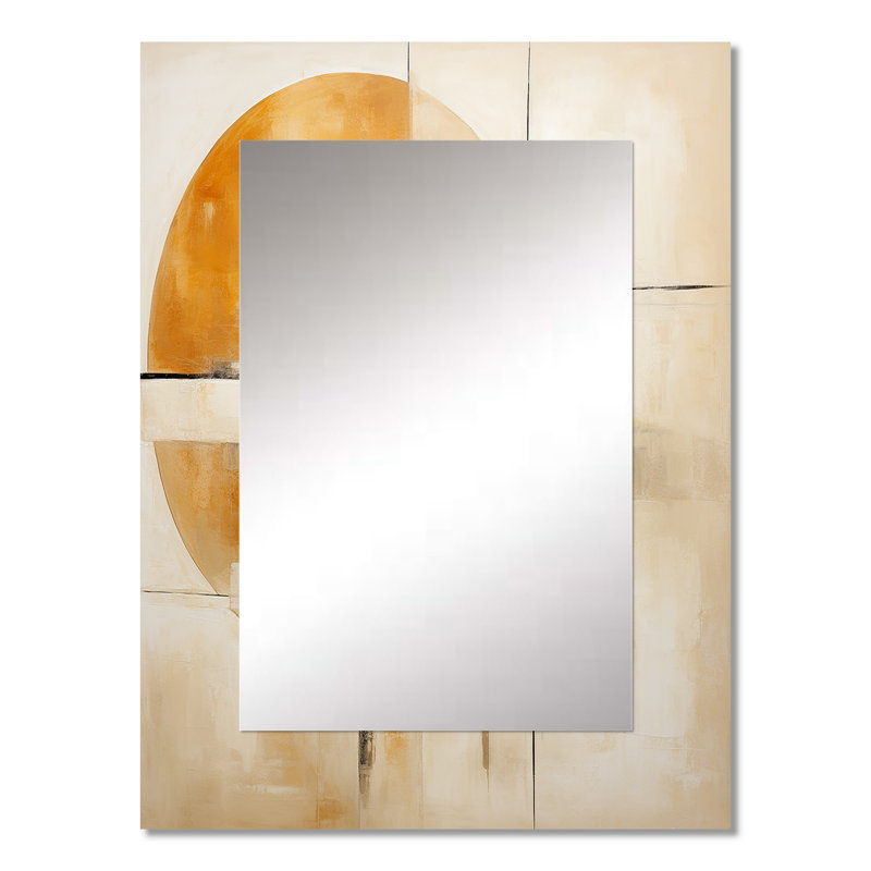 «A Sense Of Timelessness», aquarelle jaune noir I - peinture abstraite, miroir mural unique, 32 po x 24 po