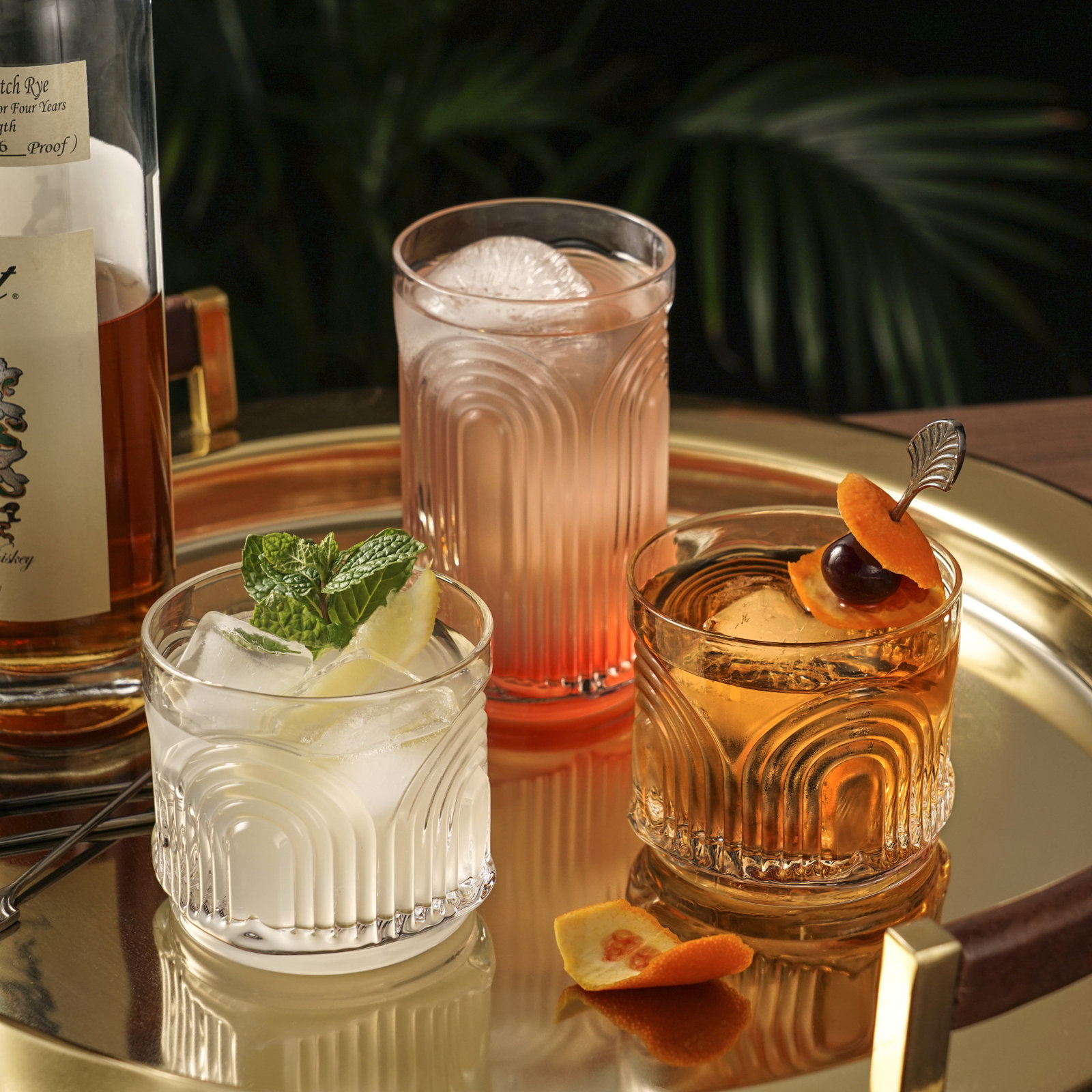 Milo Ribbed Crystal Drinking Glass