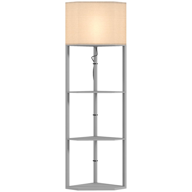 Braylah 159cm Tray Table Floor Lamp, Grey
