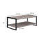 Table basse 3 pièces - brun noir rustique, table basse rectangulaire et 2 tables de bout carrées, mobilier contemporain en bois pour la maison et tables dans un espace de vie moderne