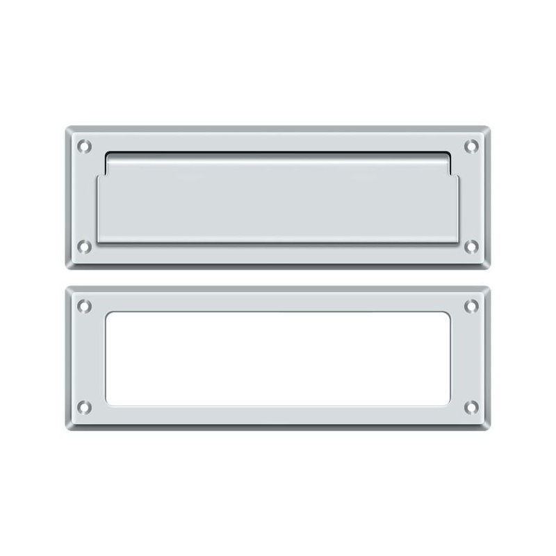 Brass Mail Slot, 3.625" H x 13.125" W x 0.5625" D, Polished Chrome
