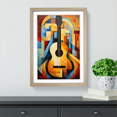 XYZ-FRM-V1223-1748 Acoustic Guitar Cubism No.2 1 Piece Single Picture Frame Wall Art