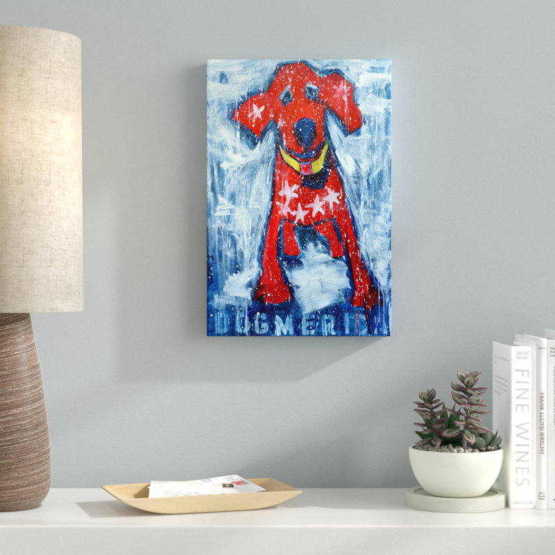 «Red Star Puppy» par Michelle Rivera, reproduction sur toile, H 30 po x l 20 po x P 1,5 po