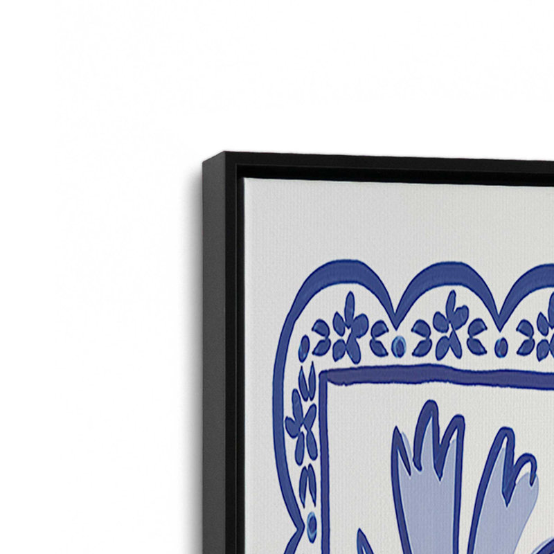 «Bleu Reverie VI» par Laura Marshall, reproduction d'art sur toile, H 12 po x l 12 po, Cadre flottant, Noir