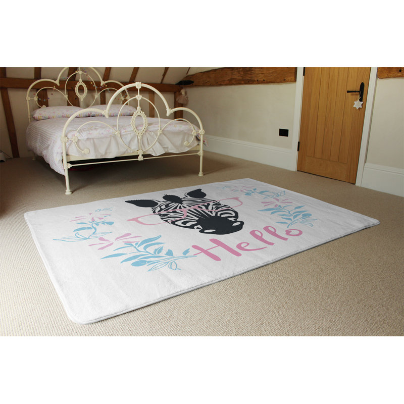 Orear Rectangle Animal Print and Chevron Shaggy Area Rug, Rectangle 140 x 200cm