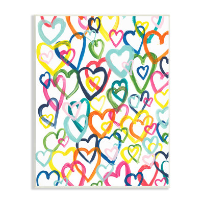 «Lovely Bold Rainbow Hearts» par Bronwyn Baker - Peinture