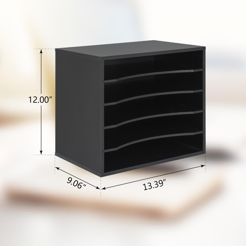 Emerit Wood Desktop Organizer Paper Storage Letter Tray File Sorter With Adjustable Shelves For Home Office