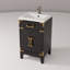 Meuble-lavabo simple en chêne noir 20 po X P 18 po D, dessus en acrylique et robinet-117984864