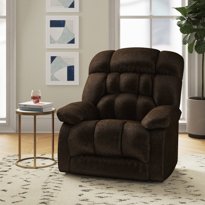 Daly Upholstered Recliner, Chocolate, Manual, Rocker