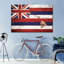 «State Map over Hawaii Flag», reproduction sur toile tendue-1291822896