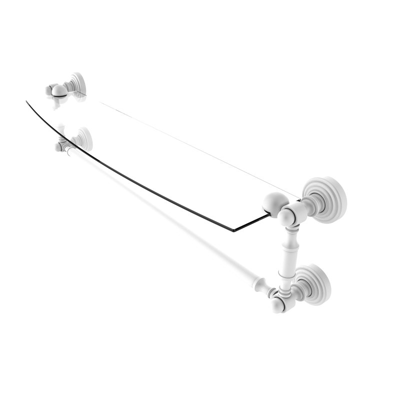 Beresford Bracket Shelf with Towel Bar, 5" H x 25.7" W x 6.1" D, Matte White