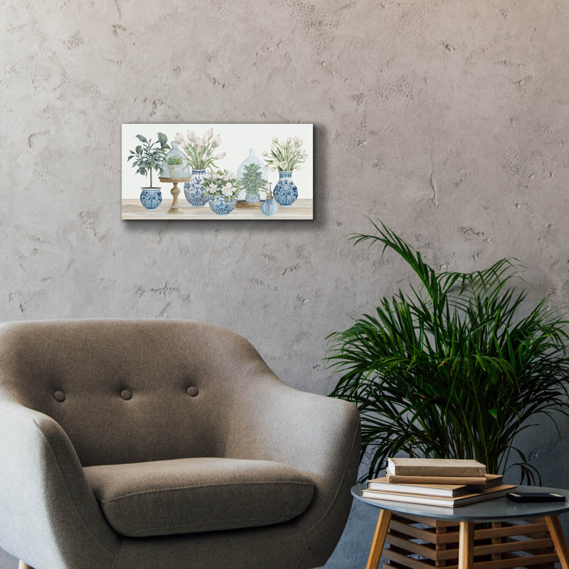  «Chinoiserie Floral Set» par Cindy Jacobs, art mural sur toile, 24 po x 12 po