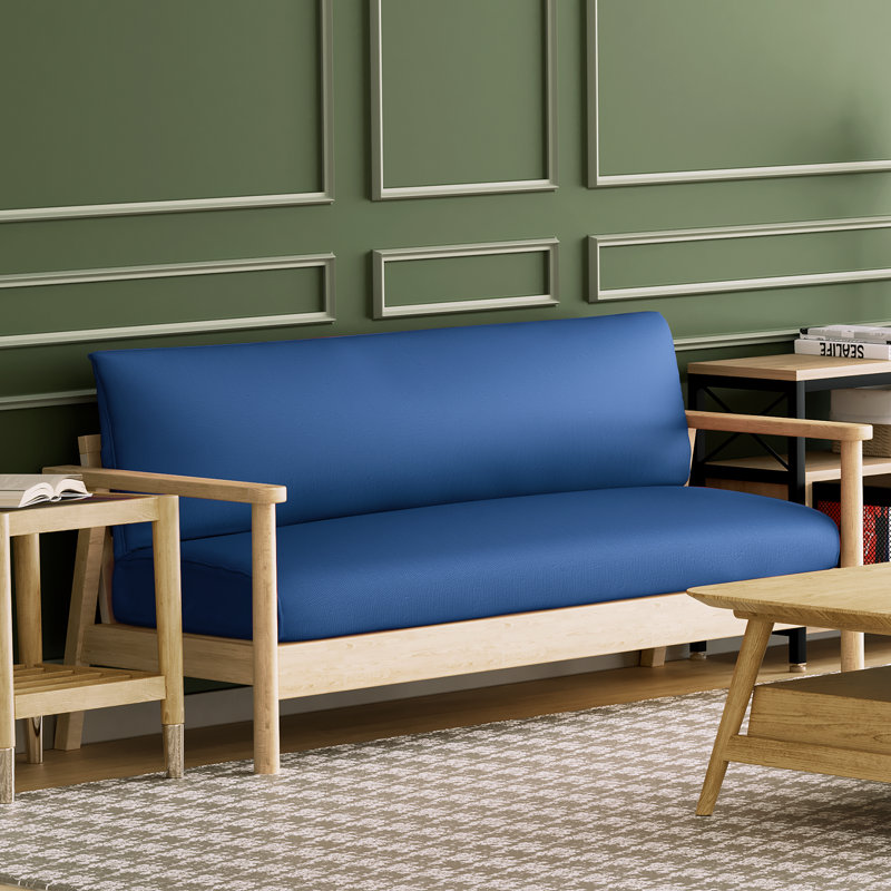Housse pour canapé-lit réversible en tissu de polyester réversible avec fermeture à glissière 3 côtés, Complète, Bleu royal