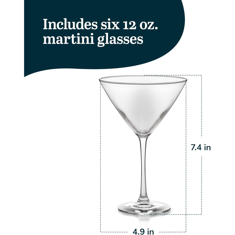 Ensemble de 6 verres à martini Vina