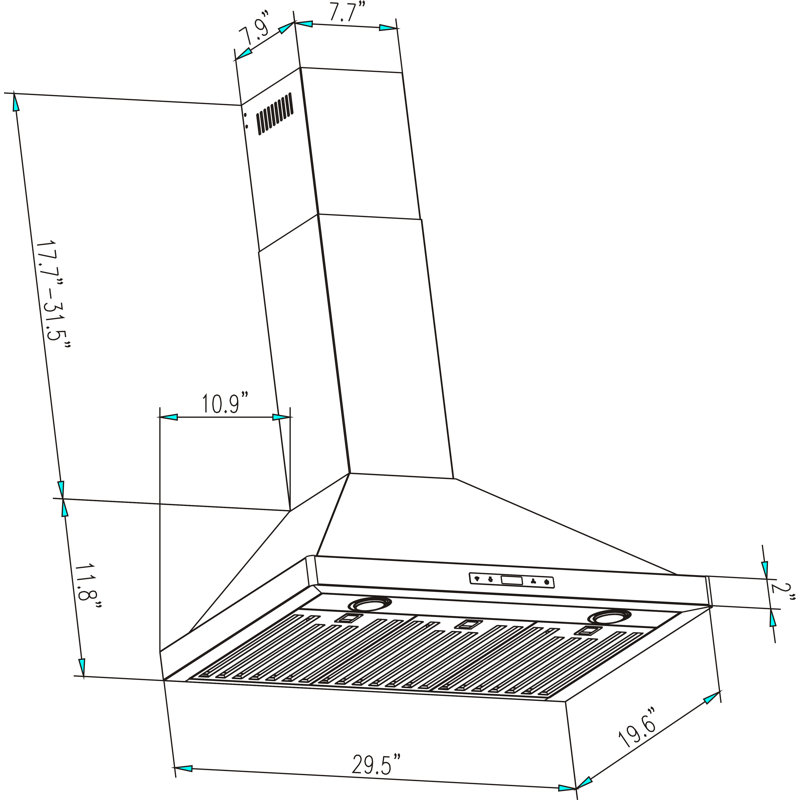 30" Stainless Steel Wall Mount Range Hood with Touch Controls