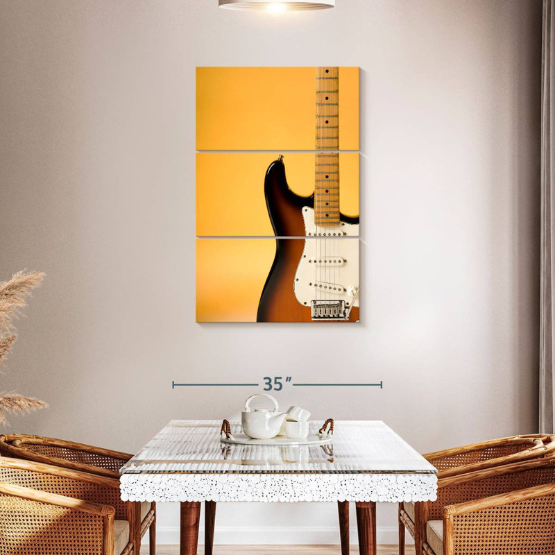 Guitare électrique Abarca Shiny Brown, H 45 po x l 28 po