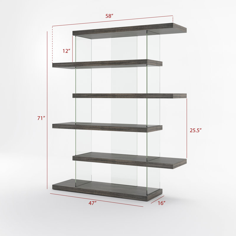 Mechteld Geometric Glass Bookcase