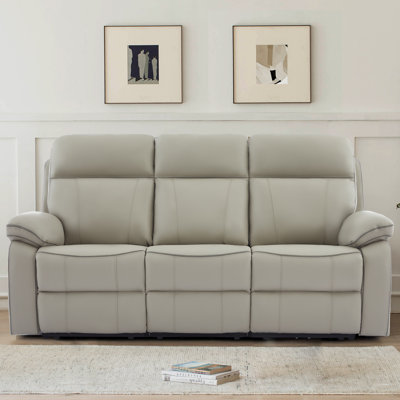 78.7" Faux Leather Power Reclining Sofa with USB, Type-C, AC Outlets, Flip-Down Console & Cup Holders for Living Room – Gray/Black