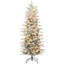 6Ft Tall Prelit Artificial Christmas Tree Holiday Décor With 636 Snow Flocked Branches, 250 Warm Yellow Clear Lights, Auto Open, Extra Bulb