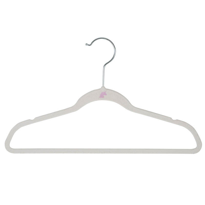 White Velvet Non-Slip Kids Hangers, Set of 25