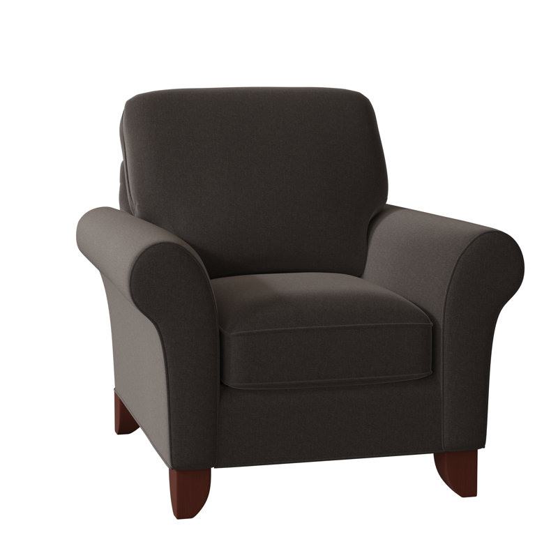 Fauteuil de 38 po de large Almada, Beau sergé noir performance 45, Manhattan, Non