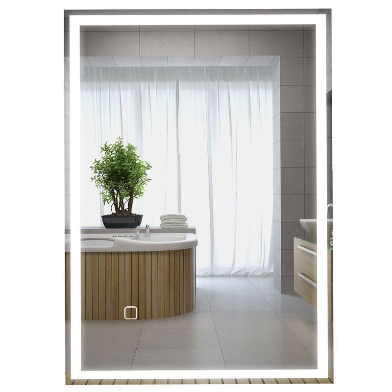 Dimmable Bathroom Mirror With LED Lights, 3 Colors & Memory Function