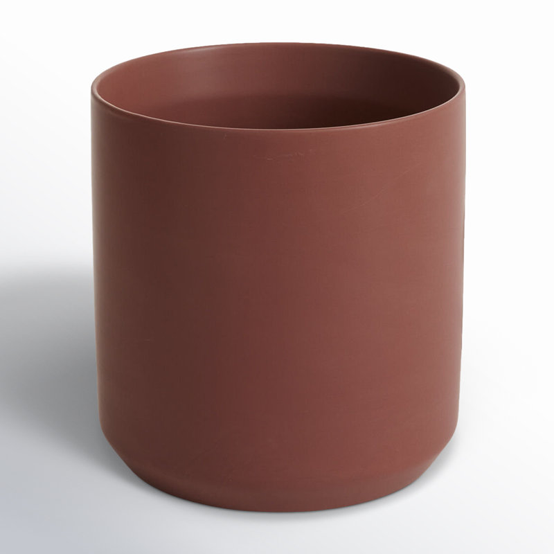 Parsons Handmade Ceramic Pot Planter, 10" H x 10.75" W x 10.75" D, Brown