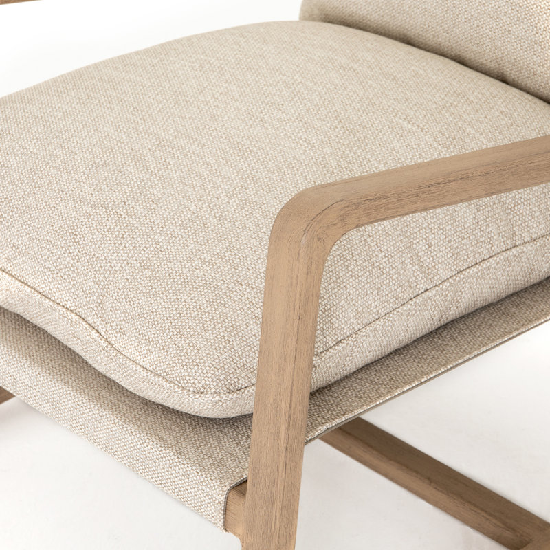Lane Outdoor Teak Lounge Chair, Washed Brown, Faye Sand